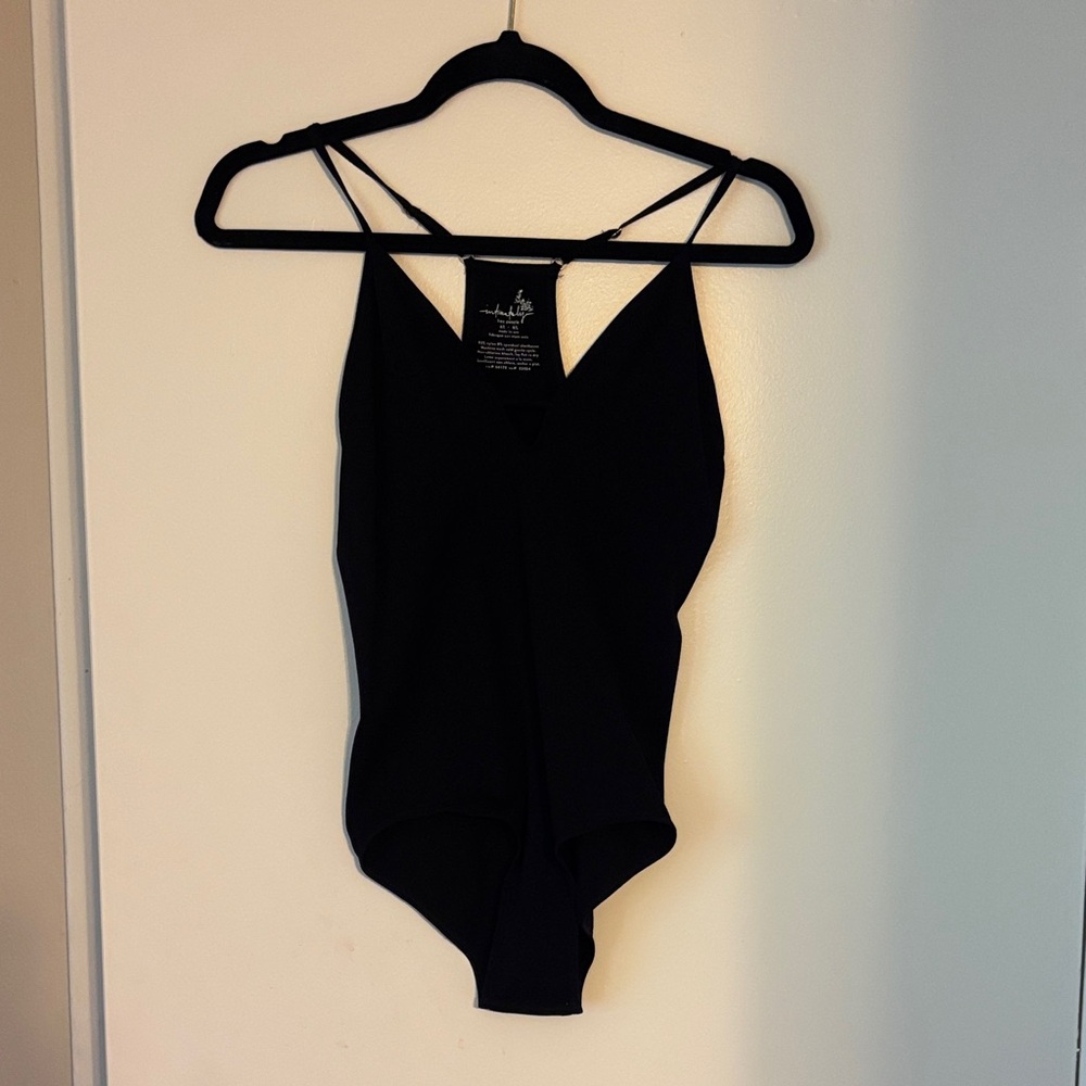 Free People Black Bodysuit